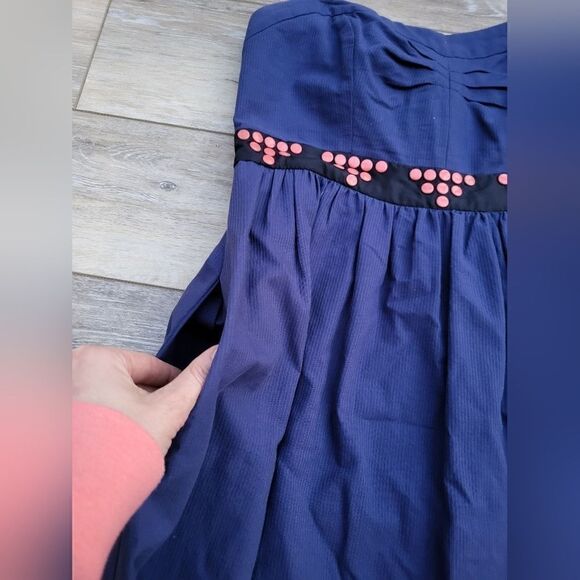 Anthropologie Floreat strapless mini dress, blue size 4 - Picture 2 of 12